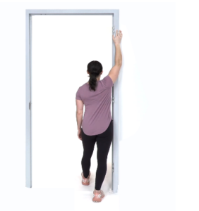 Shoulder stretch at doorway